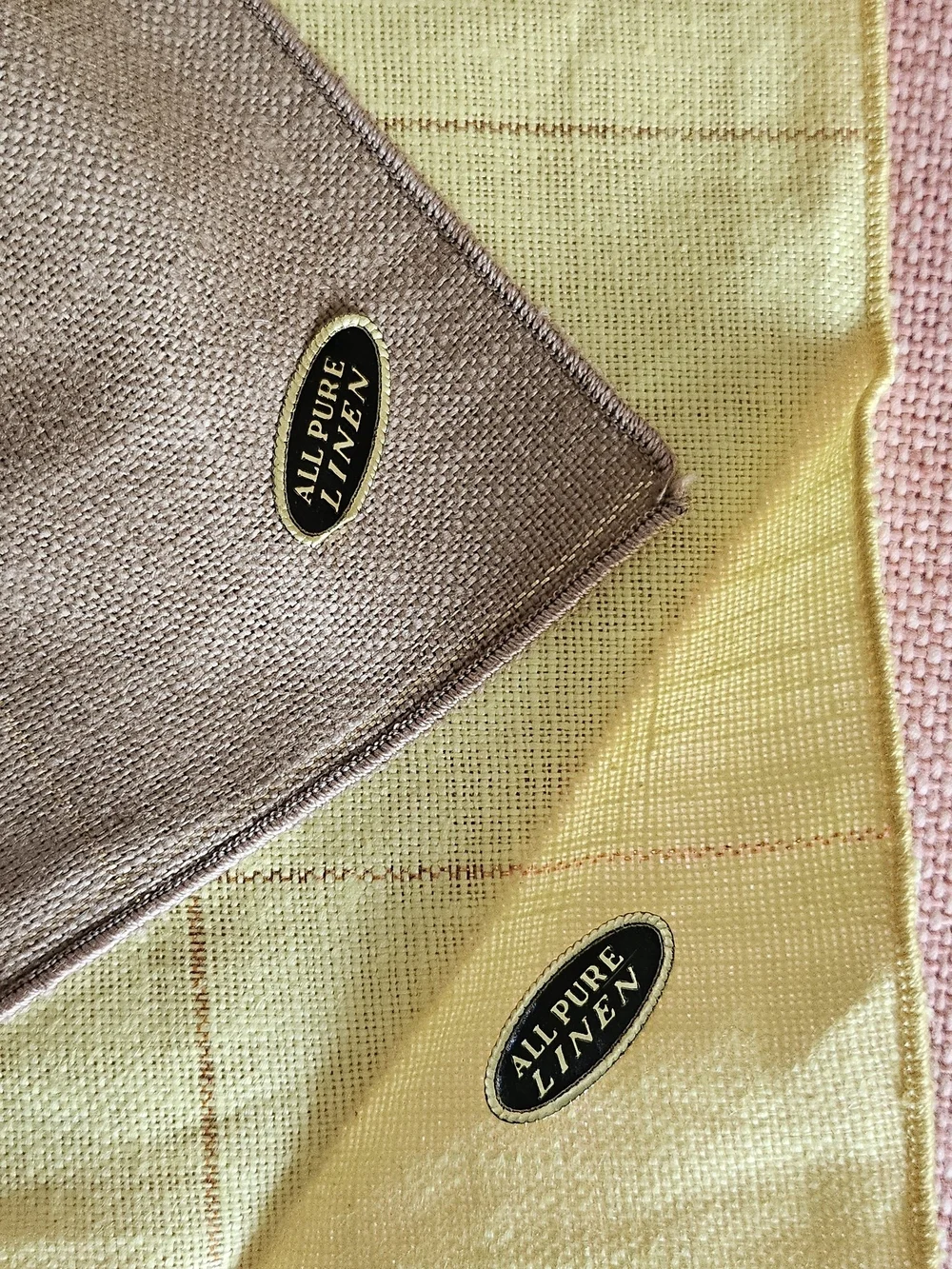 Vintage Linen Napkins Windowpane Design